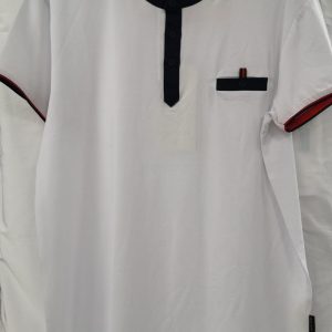 Polo camisero blanco y negro